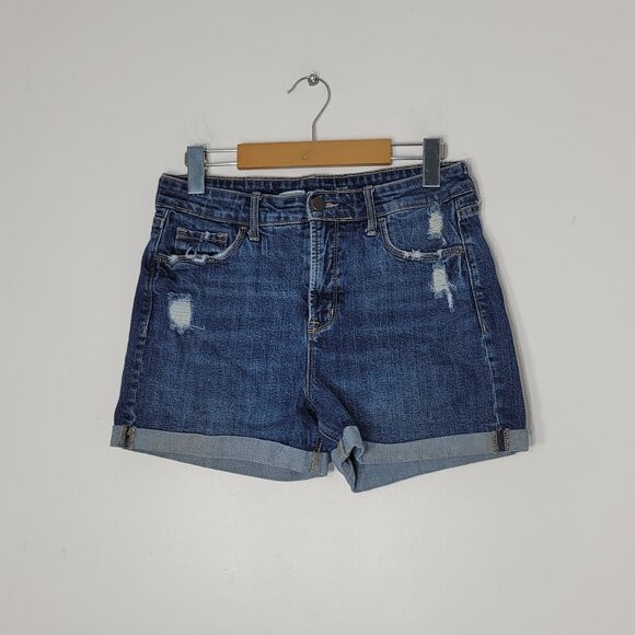 Old Navy Women's Blue Cotton Blend High Rise Secret-Slim Pockets Short Size 6 - Picture 1 of 12